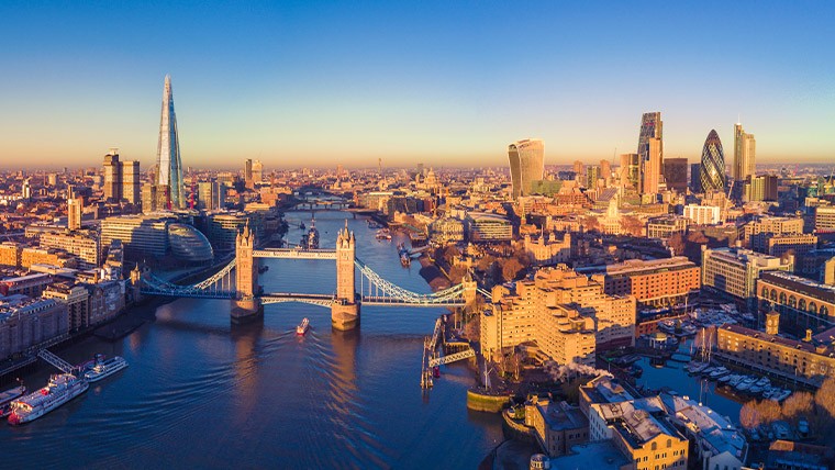Daytime Huntsville cityscape with lake and fountain